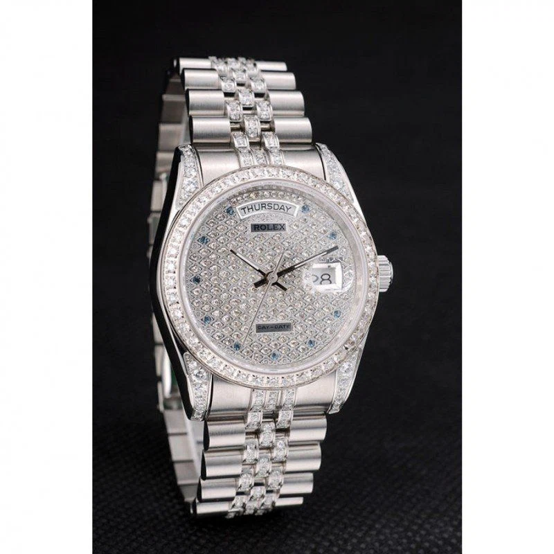 Day-Date Zifferblatt mit Diamantbesatz 41985 Schrägansicht